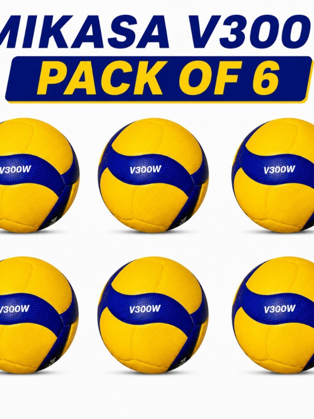 Mikasa V300W Volleyball Ball Professional Volleyball Ball Size  (pack of 6)